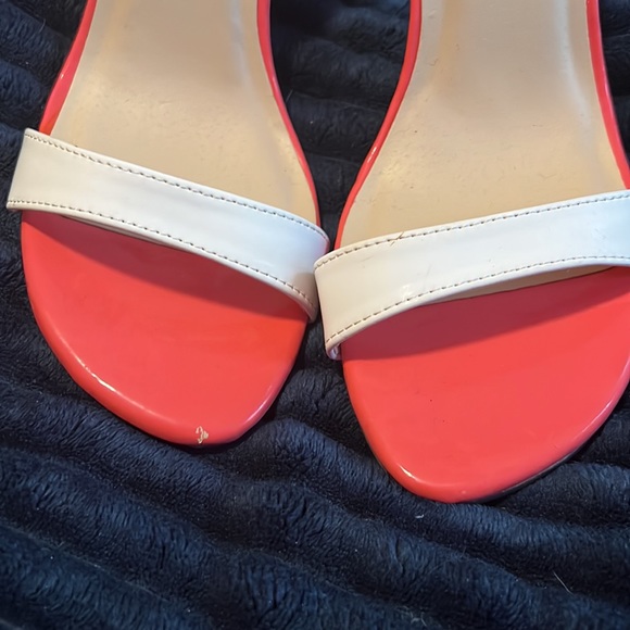 Michael Antonio white/orange strappy heels size 9 - Picture 5 of 8